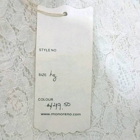 NWT Boho Monoreno Cream Lace 7/8 Ankle Pants Sz L - Picture 10 of 16